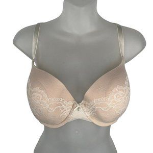 Victoria's Secret Body 36DD Ivory White Lace Overlay Lined Demi Bra‎ 301663-DJ4